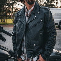 Brando - Men's Motorcycle Biker Leather Jacket 10.ZO