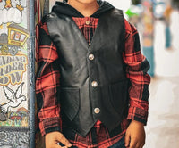 Toddlers Motorcycle Biker Leather Vest – Little Riders 1016.SL
