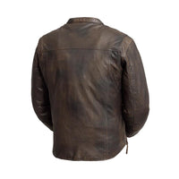 Men's Leather Riding Jacket ( ROCKY ) FIM215CDTZ Brown