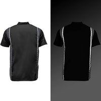 Men's Classic Black and Grey Button Up Mechanic Shirt w/ Reflective Stripe