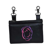 5731.AR Black Leather Ladies Clip on Bag