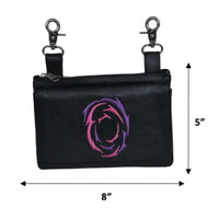 5731.AR Black Leather Ladies Clip on Bag