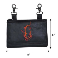 5731.FR Black Leather Ladies Clip on Bag
