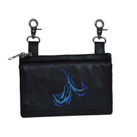5731.WR Black Leather Ladies Clip on Bag