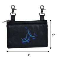 5731.WR Black Leather Ladies Clip on Bag