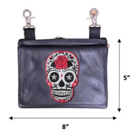 5742.00 Black Leather Ladies Clip on Bag