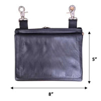 5742.PL Black Leather Ladies Clip on Bag