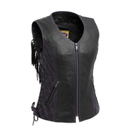 Bandida Women's Motorcycle Leather Vest FIL581CDM