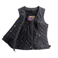 Bandida Women's Motorcycle Leather Vest FIL581CDM