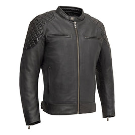 Grand Prix - Men's Leather Motorcycle Jacket FIM224CDMZ