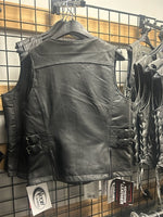 Ladies Leather Vest front zipper 6693.LA
