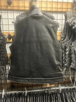 LADIES MOTORCYC LEATHER VEST (JESSICA WHITE) FIL025
