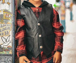 Toddlers Motorcycle Biker Leather Vest – Little Riders 1016.SL