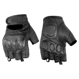 Gelstrike - Men's Leather Motorcycle Fingerless Gloves