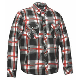 Rider's Plaid - Men's Black & Red Armored Flannel TW136.01