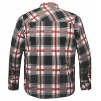 Rider's Plaid - Men's Black & Red Armored Flannel TW136.01