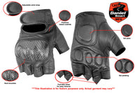 Gelstrike - Men's Leather Motorcycle Fingerless Gloves