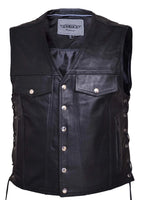 Men's Denim Style Leather Motorcycle Vest 2601.00