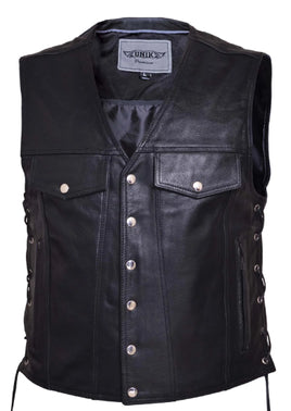 Men's Denim Style Leather Motorcycle Vest 2601.00