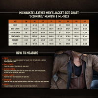 Milwaukee Leather MLM1518 Men's 'Scoundrel' Vintage Crazy Horse Brown Leather Jacket w/ Removable Hoodie