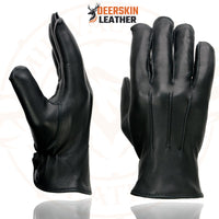 Milwaukee Leather SH875 Men's Thermal Lined USA Deerskin Black Leather Motorcycle Gloves w/ Snap Wrist Closure