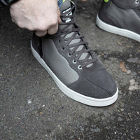 Milwaukee Leather MBM9117 Men's Dark Grey Suede and Grey Canvas Street Riding Shoes w/ Dual Closure/Ankle Support