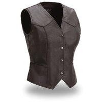 Sweet Sienna Women's Motorcycle Leather Vest FML500CR