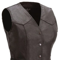 Sweet Sienna Women's Motorcycle Leather Vest FML500CR