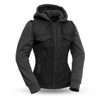 Essex Women's Motorcycle Denim Vest with Removable Sweatshirt FIL517SDH