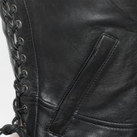 Raven Women's Motorcycle Leather Vest Fil542GGD