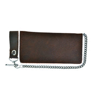 Brown Bifold Snap Closure Biker Chain Wallet 5706.00