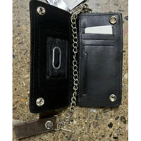 Brown Bifold Snap Closure Biker Chain Wallet 5706.00