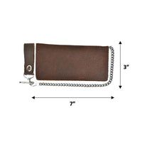 Brown Bifold Snap Closure Biker Chain Wallet 5706.00