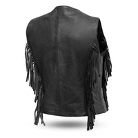 Apache Women's Leather Motorcycle Vest FIL572SDM