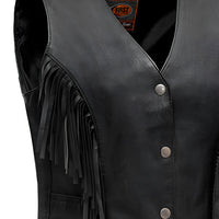 Apache Women's Leather Motorcycle Vest FIL572SDM