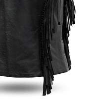 Apache Women's Leather Motorcycle Vest FIL572SDM