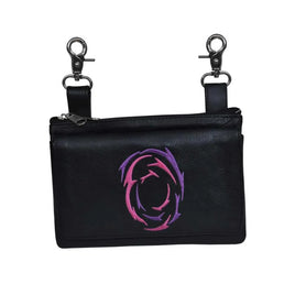 5731.AR Black Leather Ladies Clip on Bag