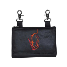 5731.FR Black Leather Ladies Clip on Bag