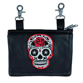 5742.00 Black Leather Ladies Clip on Bag