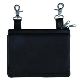 5742.PL Black Leather Ladies Clip on Bag