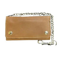 Tan Trifold Long Chain Biker Wallet 5767.01