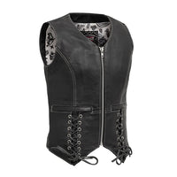 Love Lace Women's Motorcycle Leather Vest FIL578CDM