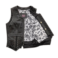 Love Lace Women's Motorcycle Leather Vest FIL578CDM