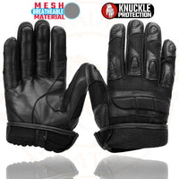 Milwaukee Leather SH802 Women's Black Leather and Mesh Racing Motorcycle Gloves w/ Padded Fingers