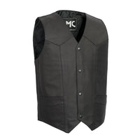 Top Shot Men's Motorcycle Western Style Leather Vest FMM601BM
