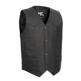 Top Shot Men's Motorcycle Western Style Leather Vest FMM601BM