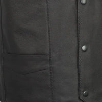 Top Shot Men's Motorcycle Western Style Leather Vest FMM601BM