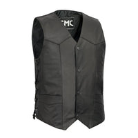 Carbine Men's Western Style Leather Motorcycle Vest FMM602BM