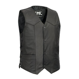 Carbine Men's Western Style Leather Motorcycle Vest FMM602BM