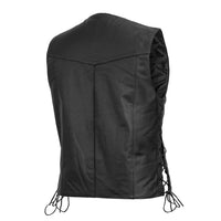 Carbine Men's Western Style Leather Motorcycle Vest FMM602BM